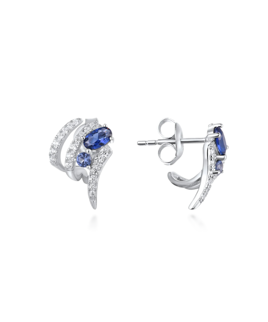 Sterling Silver earrings with zircons and spinels