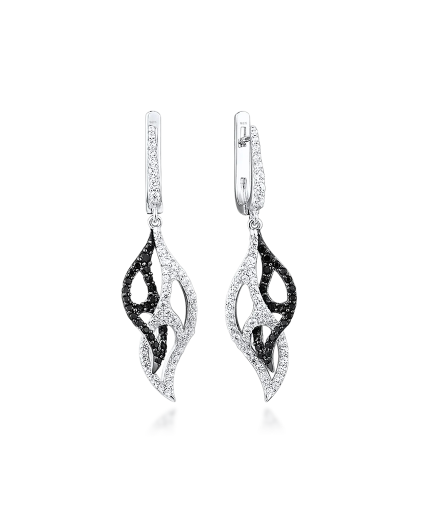 Sterling Silver earrings with zircons and spinels