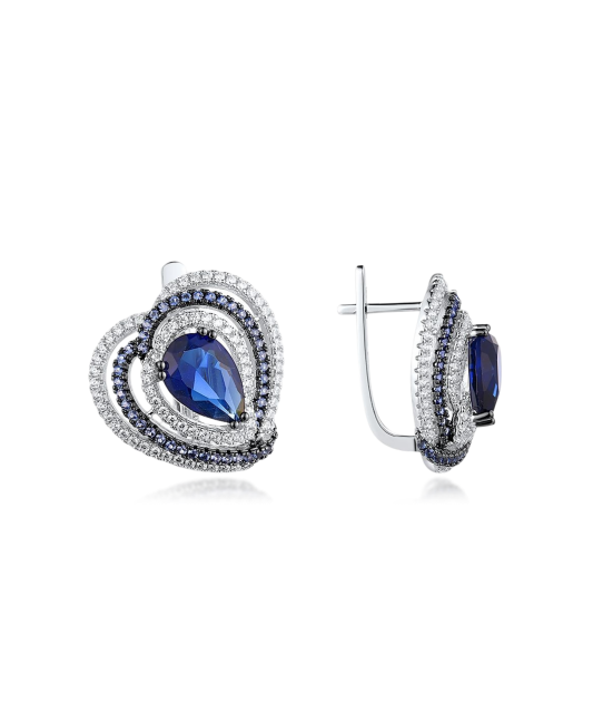 Sterling Silver earrings with zircons and spinels