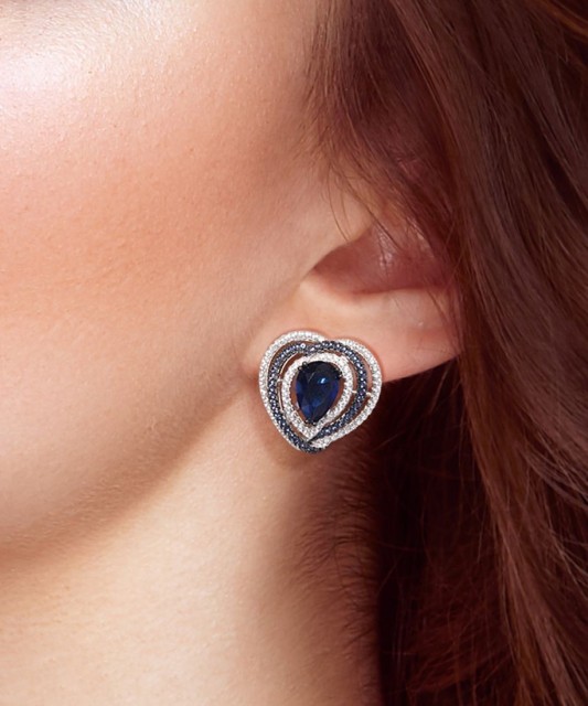 Sterling Silver earrings with zircons and spinels