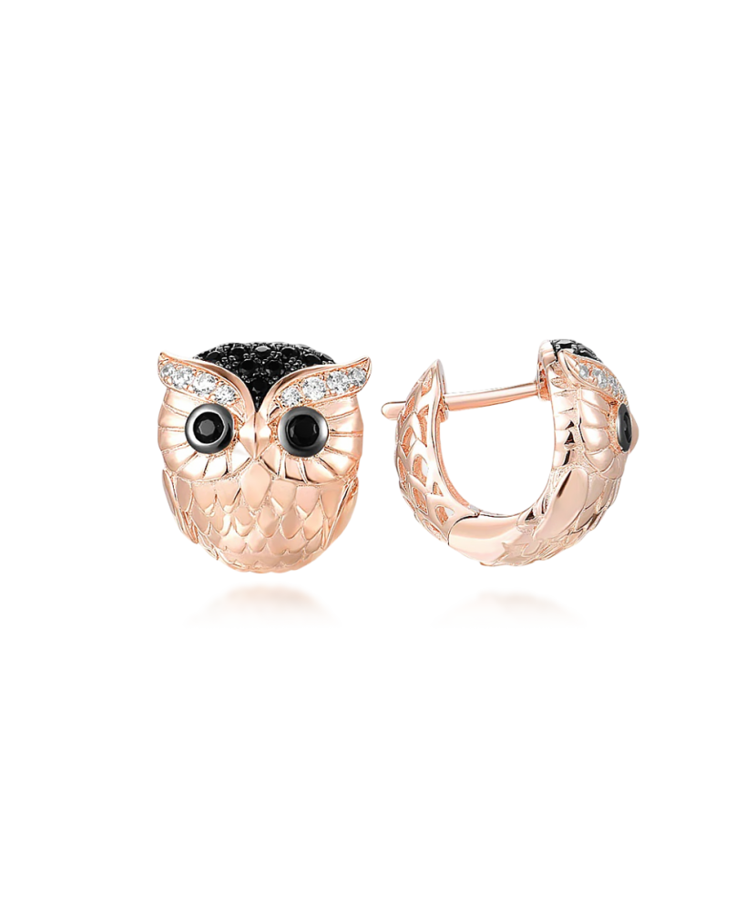 Gilded sterling silver earrings with zircons and spinels