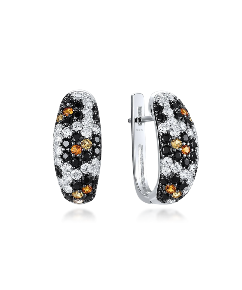 Серьги из серебра с цирконом и шпинели Серьги из серебра с цирконом и шпинели