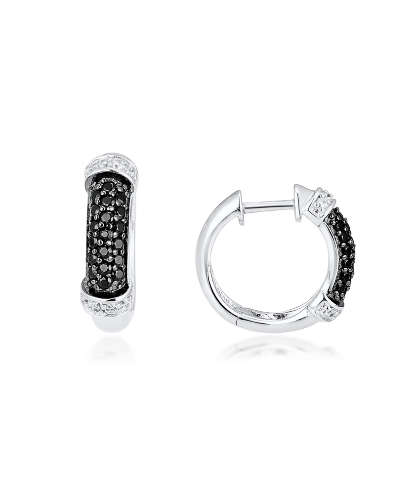 Серьги из серебра с цирконом и шпинели