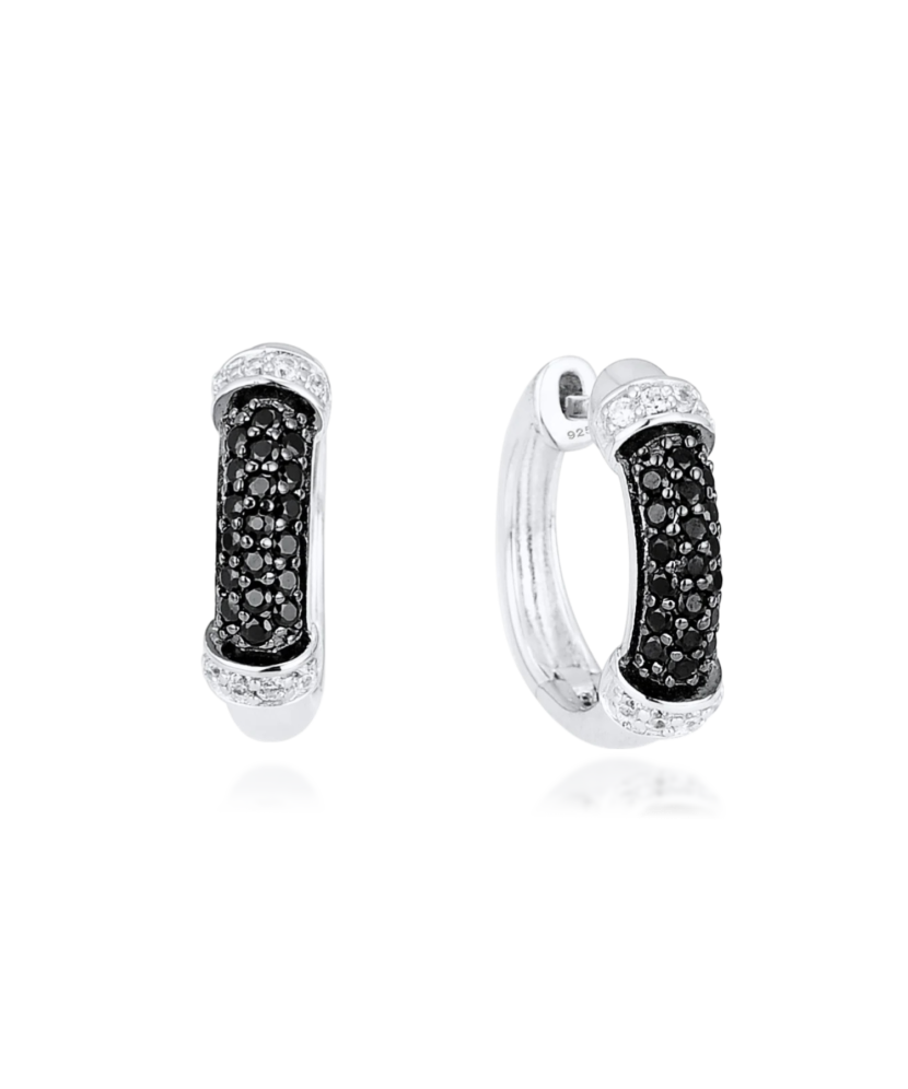 Серьги из серебра с цирконом и шпинели