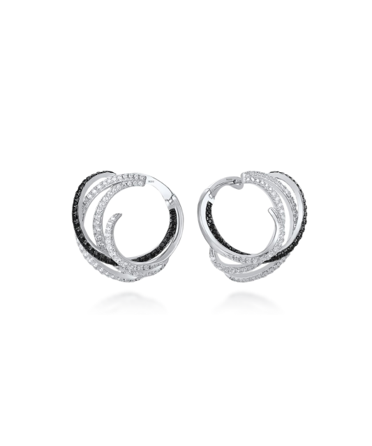 Sterling Silver earrings with zircons and spinels