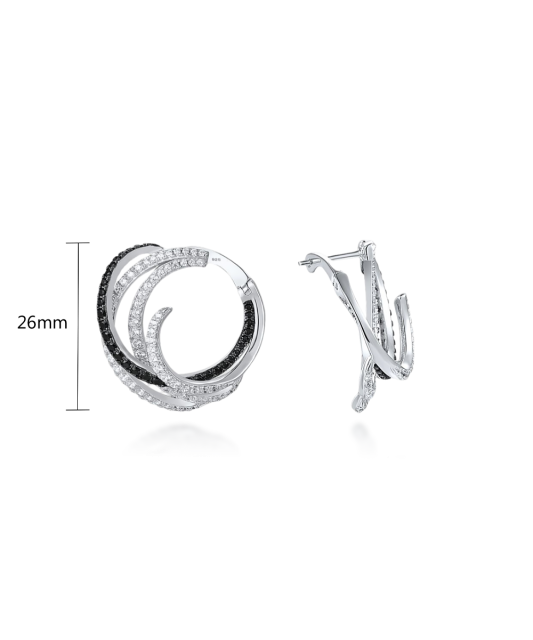 Sterling Silver earrings with zircons and spinels