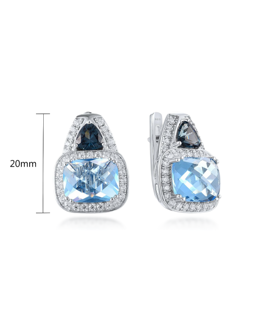 Sterling Silver earrings with zircons and spinels