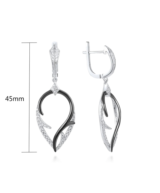 Серьги из серебра с цирконами