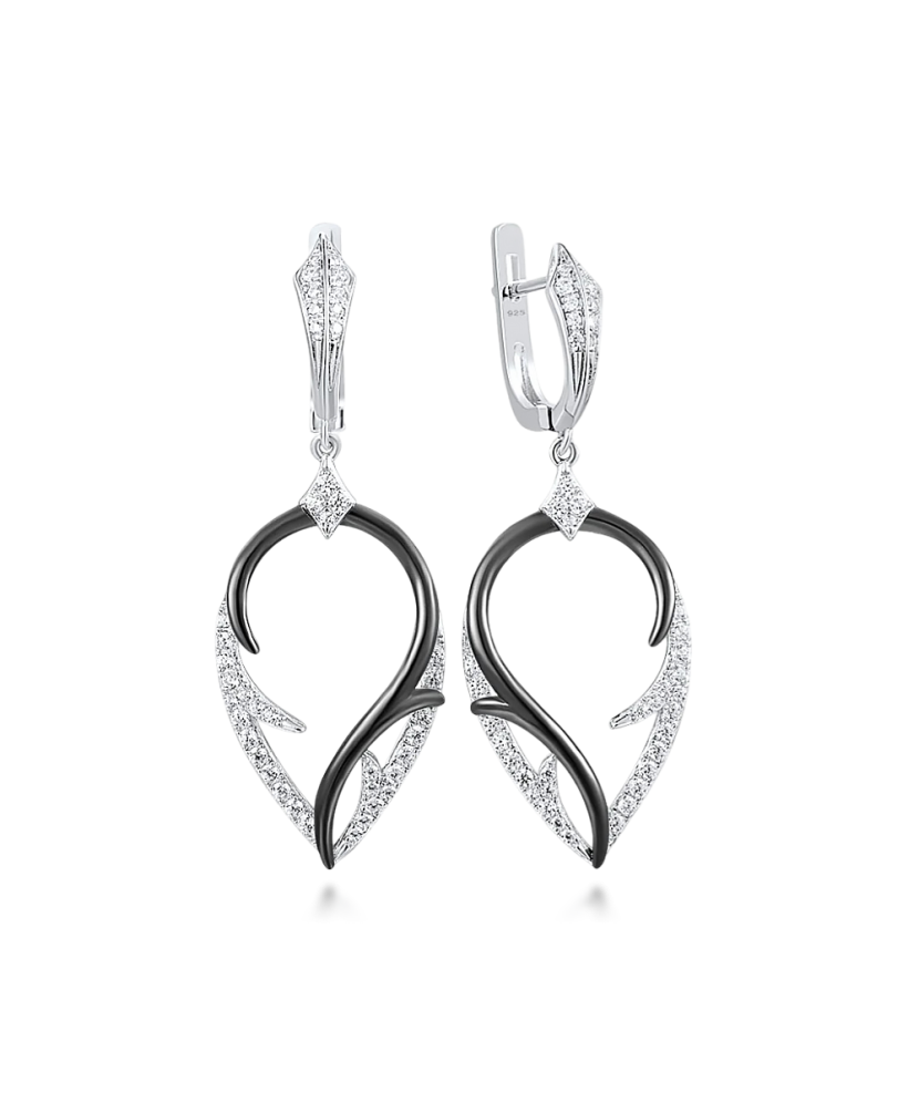 Sterling silver earrings with zircons