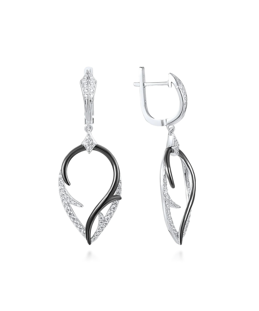 Sterling silver earrings with zircons