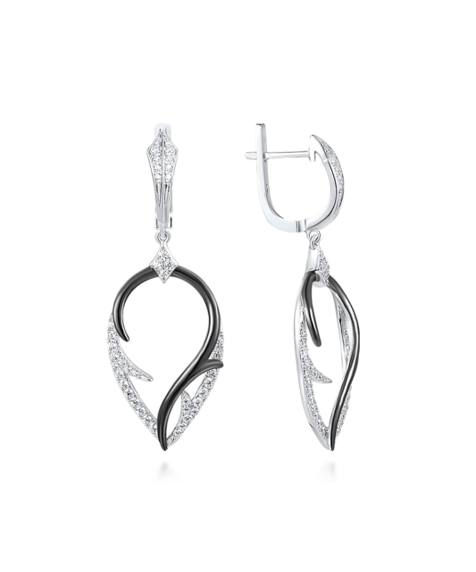 Серьги из серебра с цирконами
