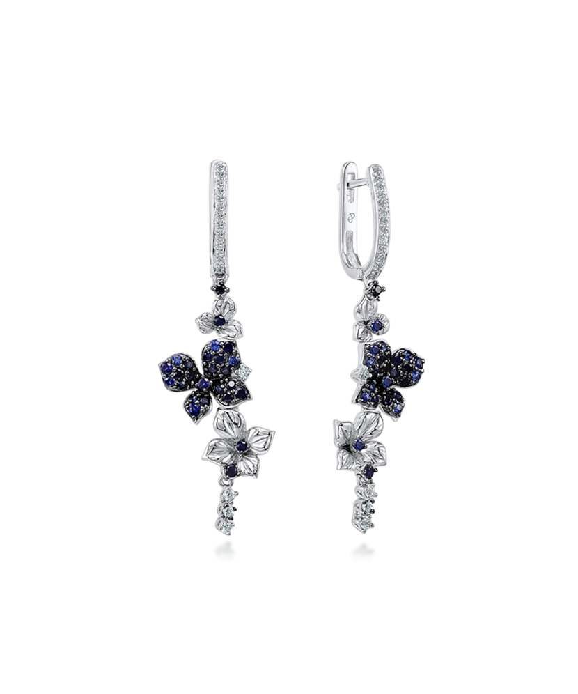 Sterling Silver earrings with zircons and spinels Sterling Silver earrings with zircons and spinels