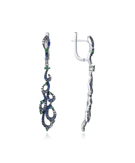Sterling Silver earrings with zircons and spinels