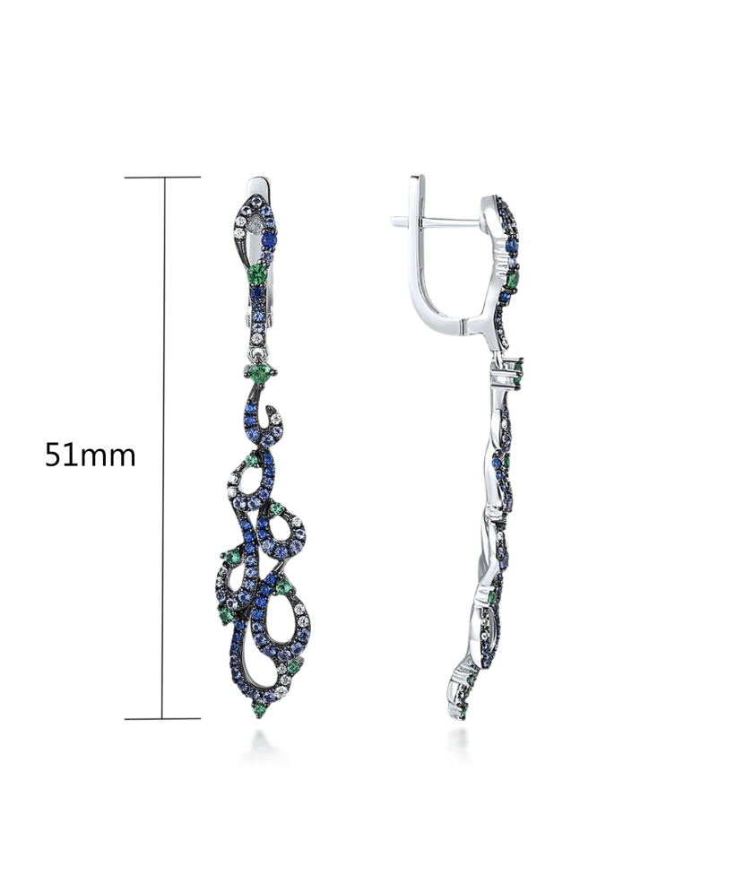 Sterling Silver earrings with zircons and spinels Sterling Silver earrings with zircons and spinels