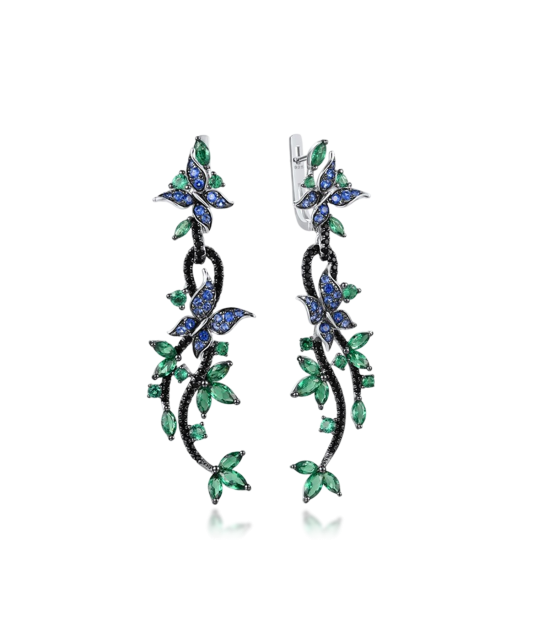 Sterling Silver earrings with zircons and spinels