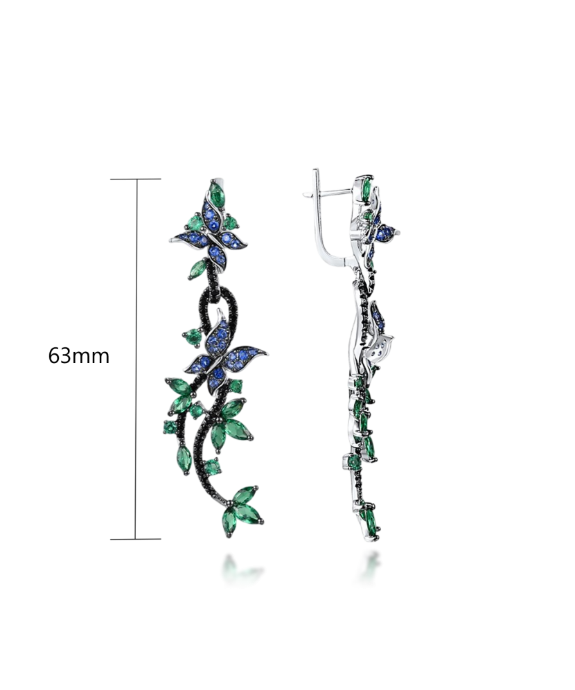 Sterling Silver earrings with zircons and spinels