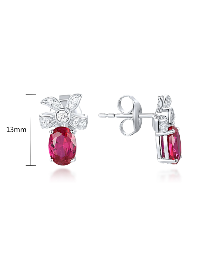 Sterling Silver earrings with nano rubies and zircons Sterling Silver earrings with nano rubies and zircons