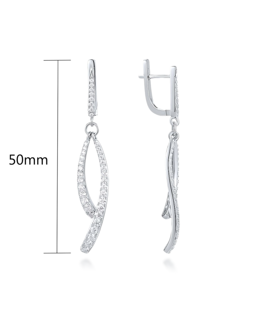 Серьги из серебра с цирконами