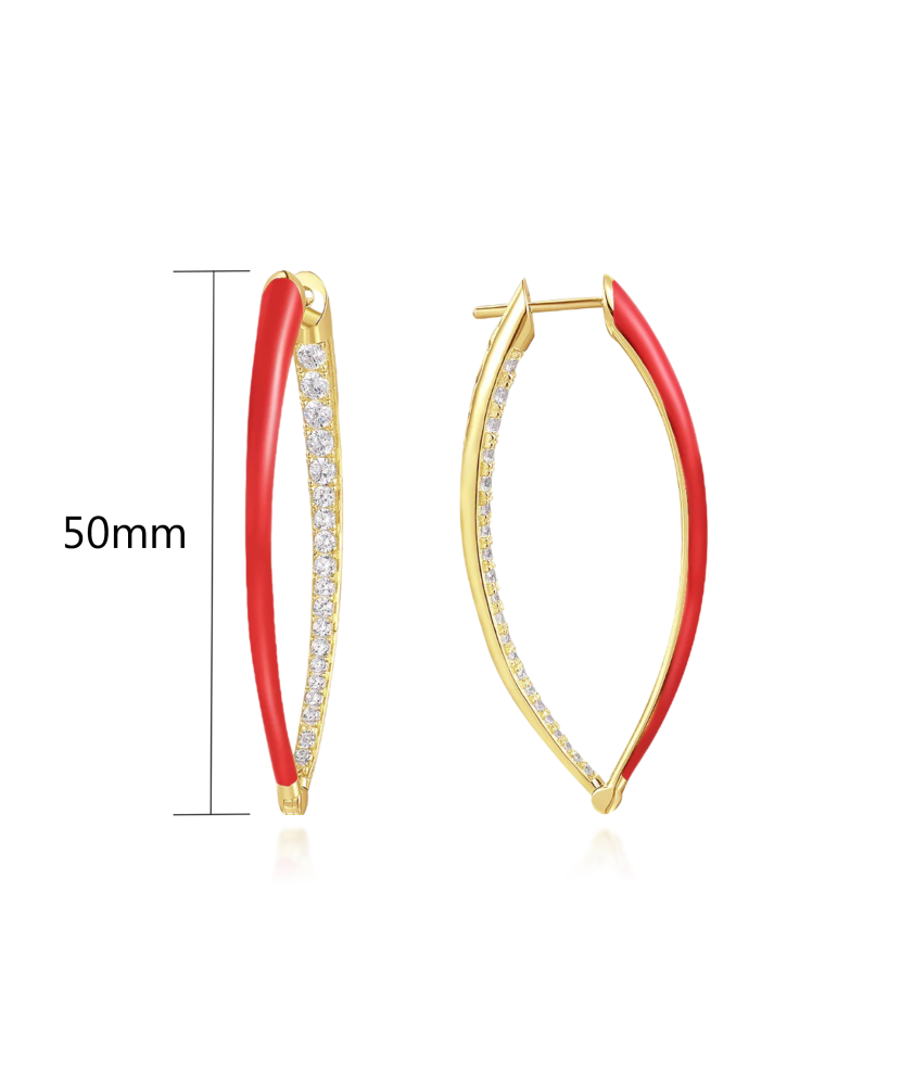 Gilded sterling silver earrings with zircons and enemal Gilded sterling silver earrings with zircons and enemal