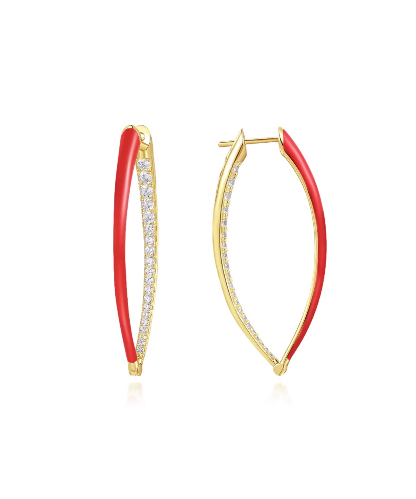 Gilded sterling silver earrings with zircons and enemal Gilded sterling silver earrings with zircons and enemal