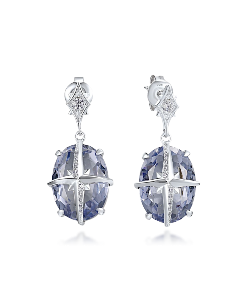 Sterling silver earrings with zircons