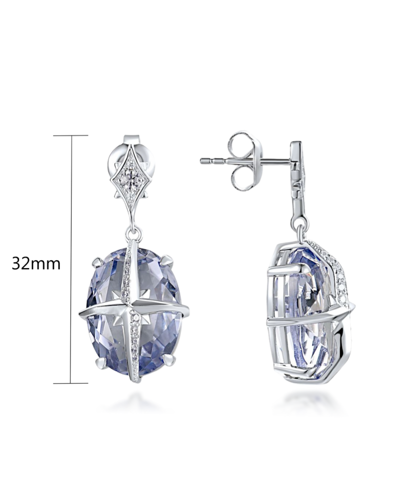Sterling silver earrings with zircons