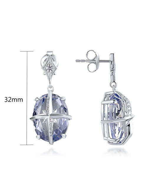 Серьги из серебра с цирконами