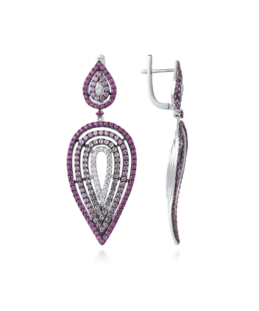 Серебряные серьги с наносапфирами Серебряные серьги с наносапфирами