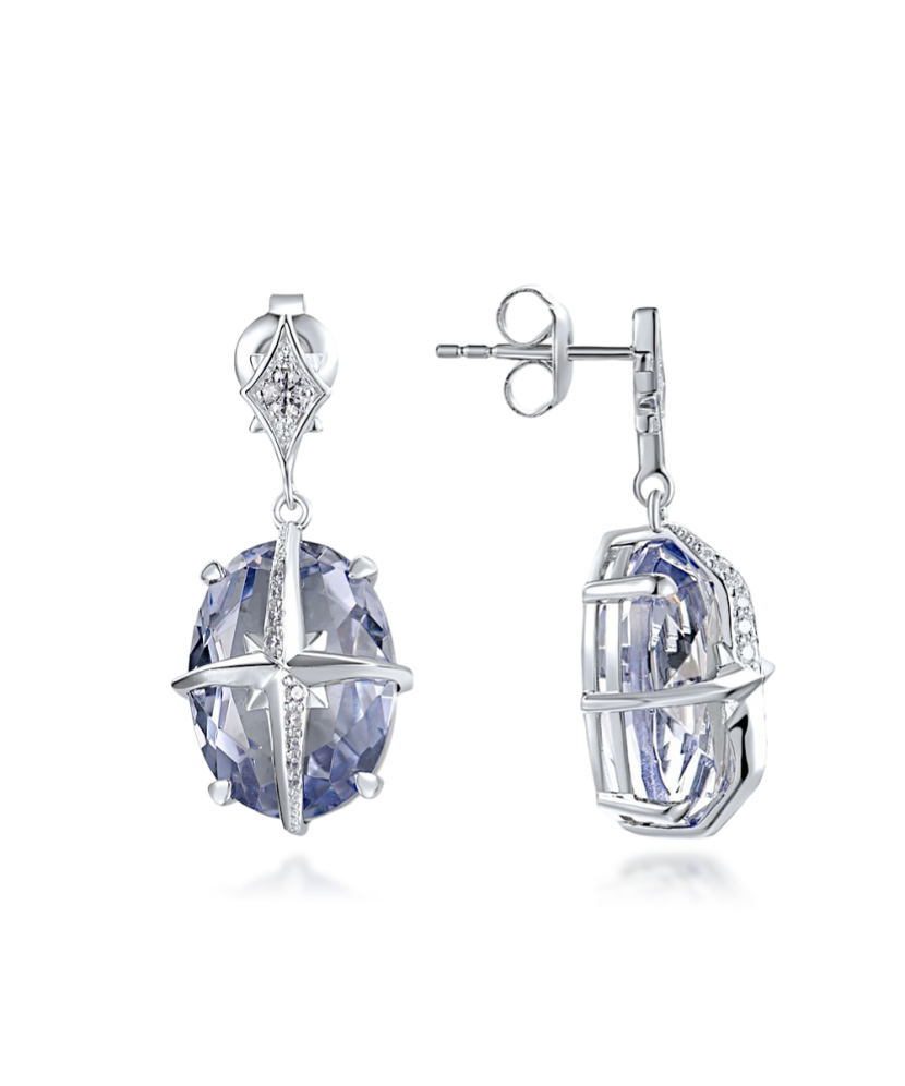 Sterling silver earrings with zircons