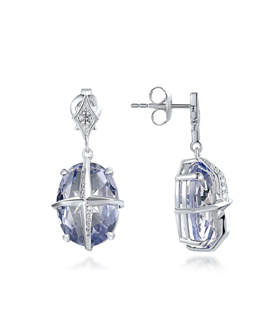 Серьги из серебра с цирконами