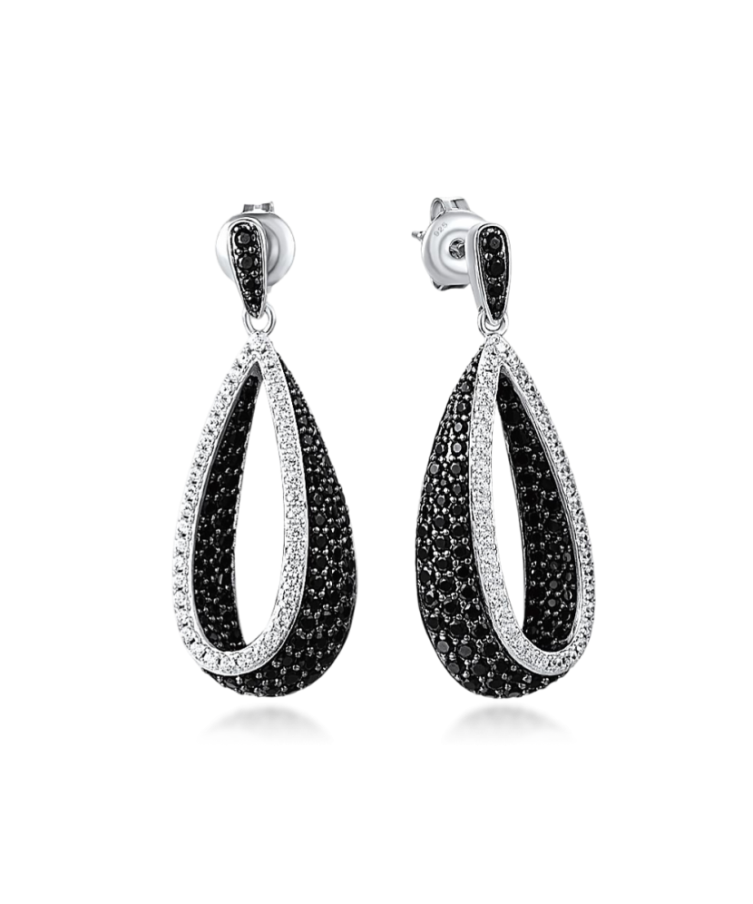Sterling Silver earrings with zircons and spinels
