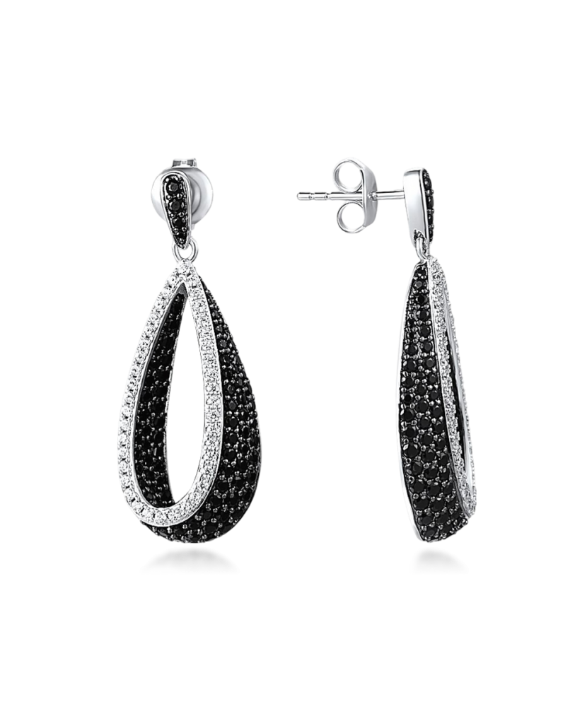 Sterling Silver earrings with zircons and spinels