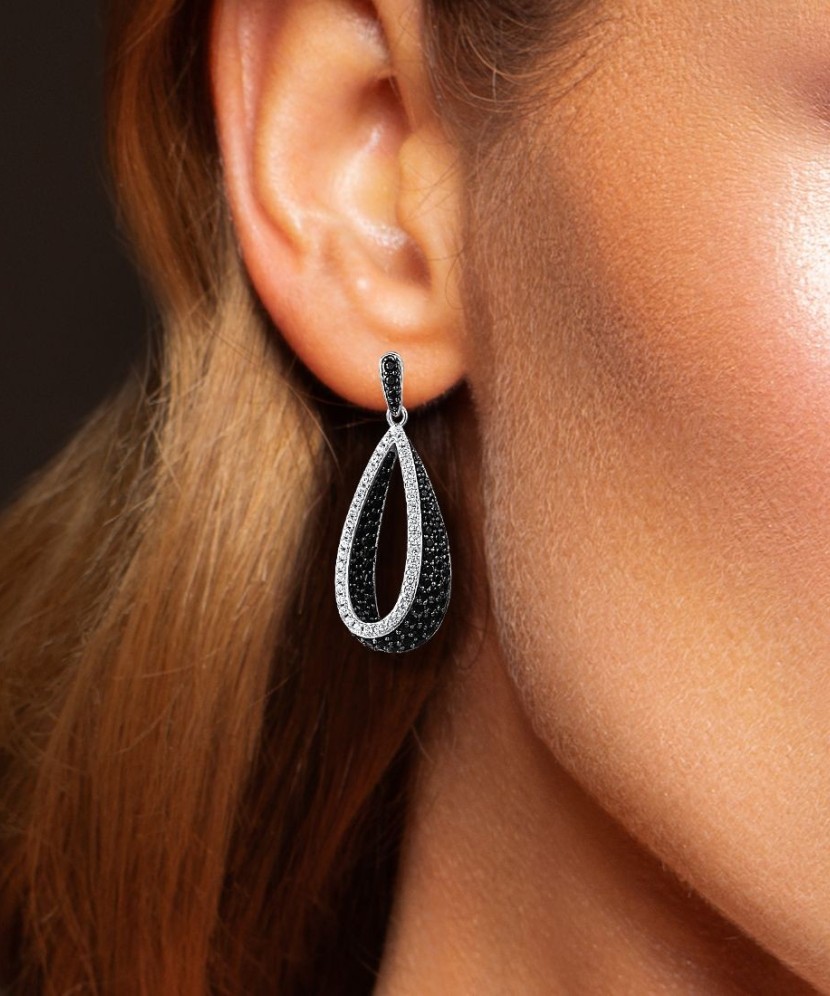 Sterling Silver earrings with zircons and spinels