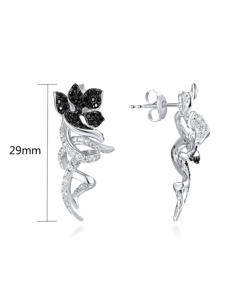 Sterling Silver earrings with zircons and spinels