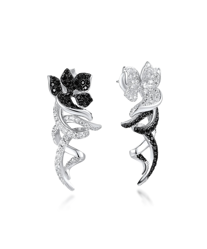 Sterling Silver earrings with zircons and spinels