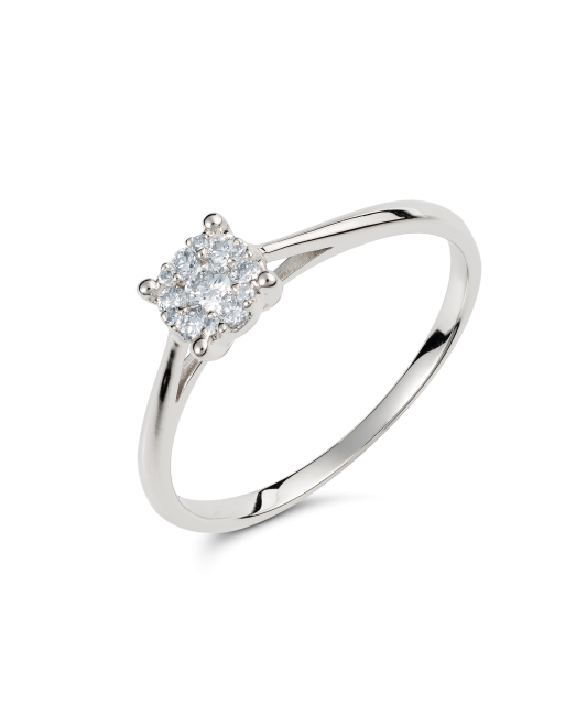 Кольцо из белого золота с бриллиантами