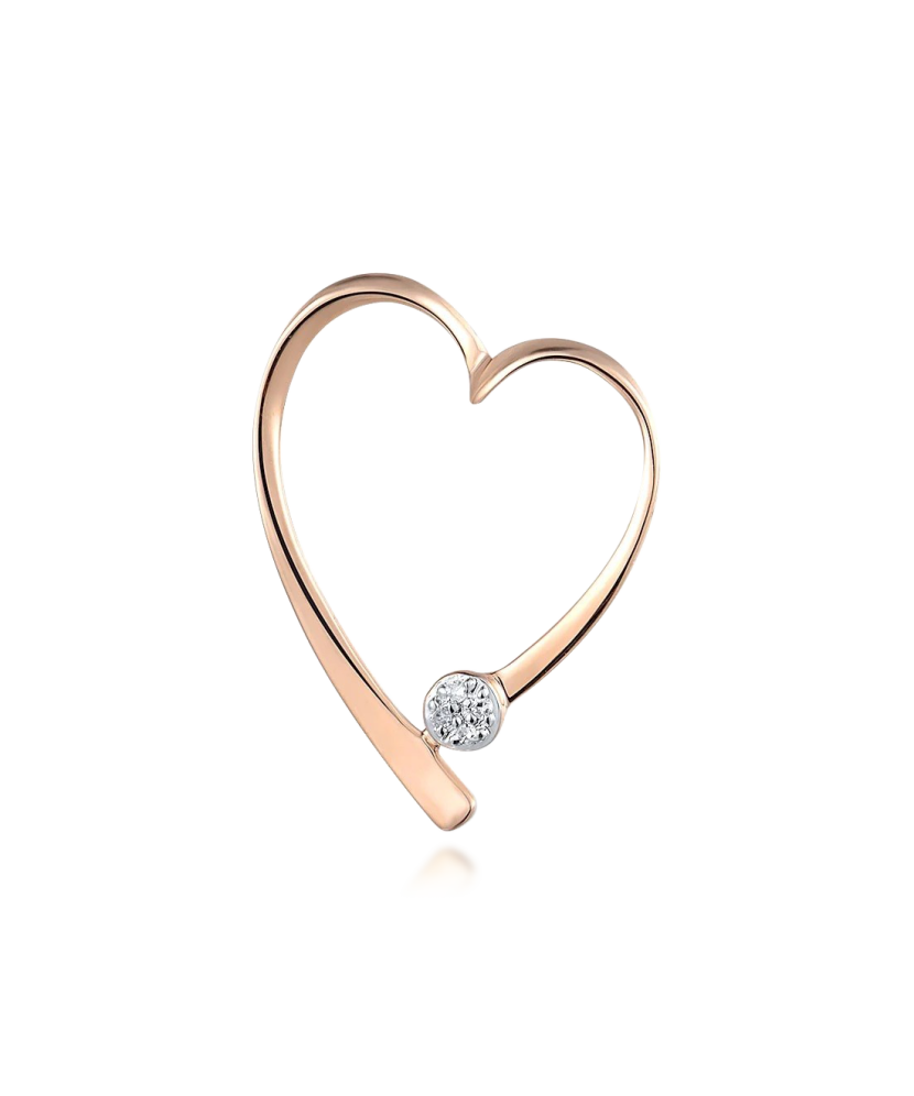 Gold pendant with diamonds "heart"