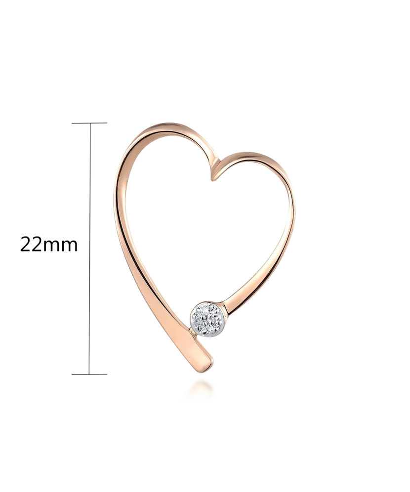 Gold pendant with diamonds "heart"