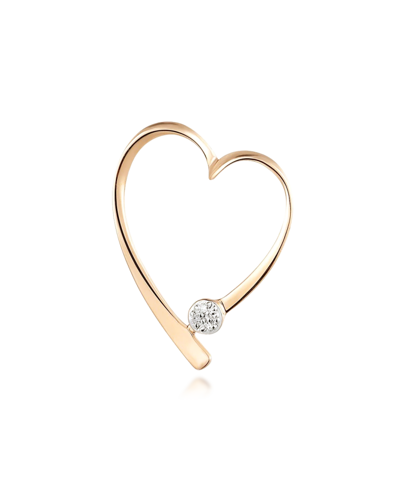 Yellow gold pendant with diamond "Hearts"
