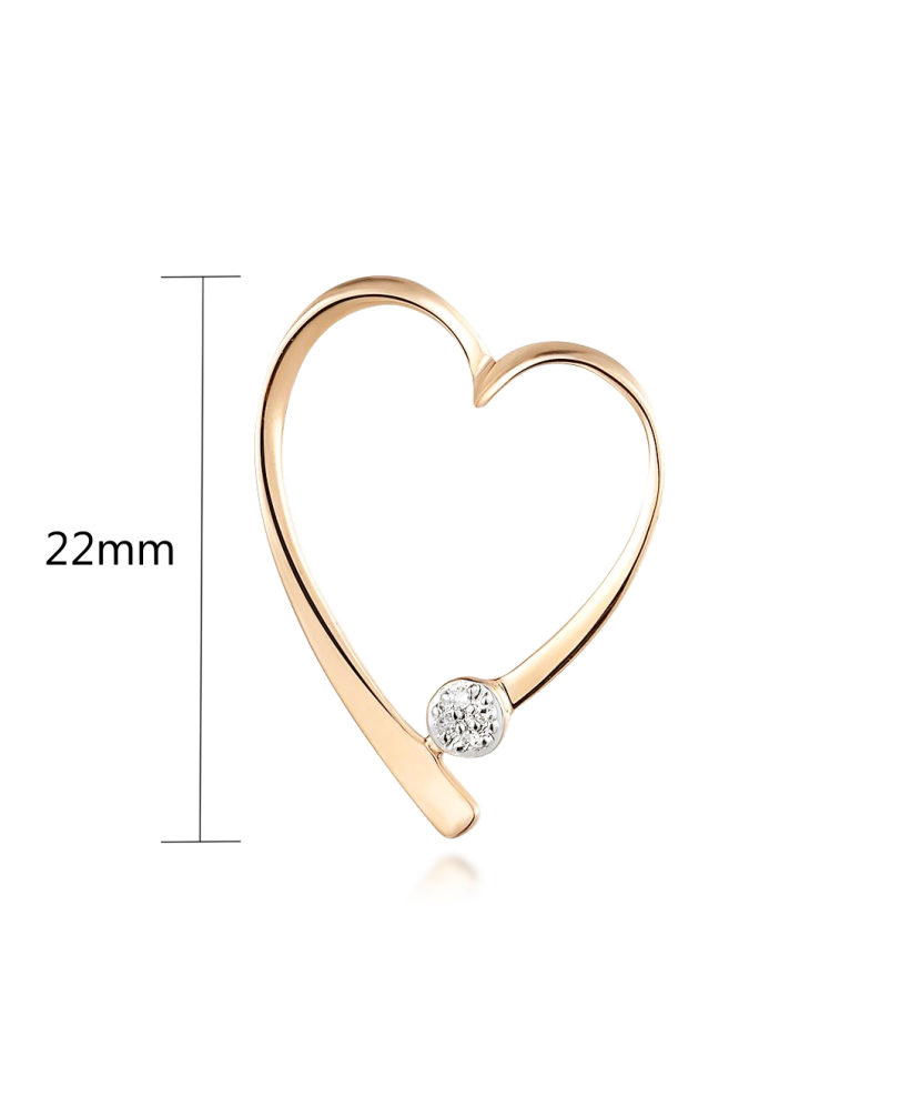 Yellow gold pendant with diamond "Hearts"