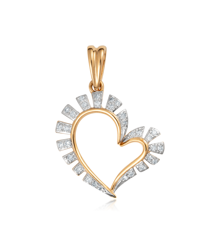 Gold pendant with diamonds "heart"