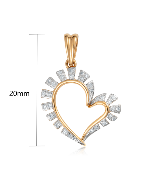 Gold pendant with diamonds "heart"
