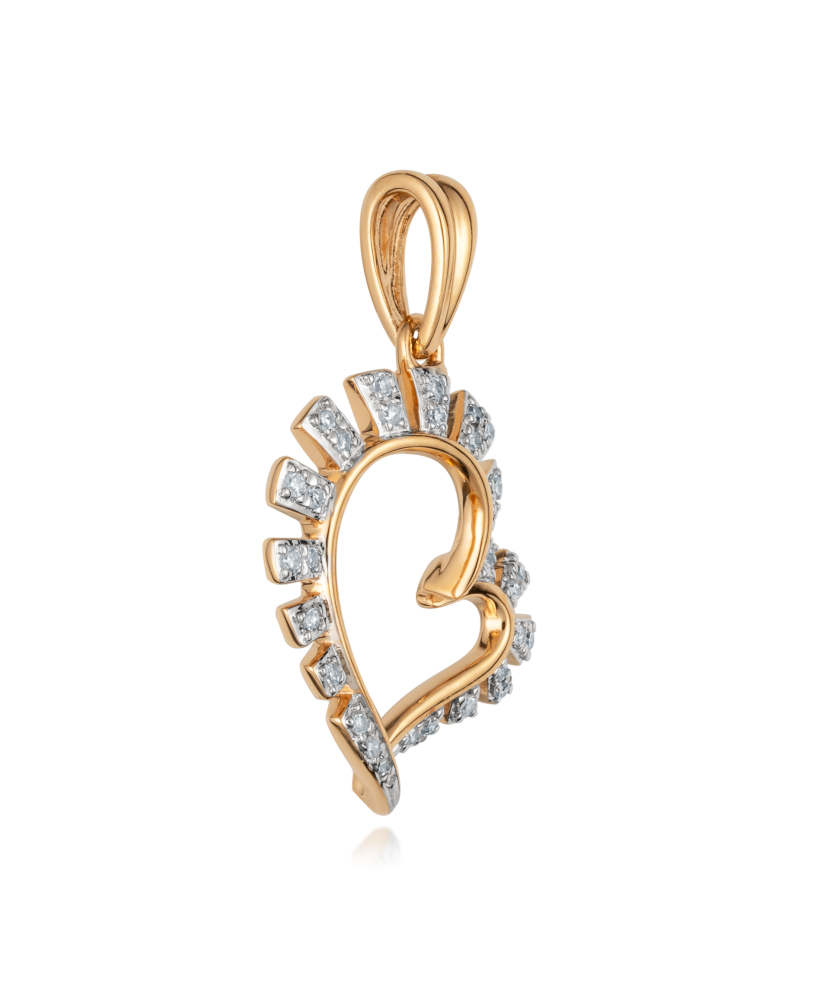 Gold pendant with diamonds "heart"