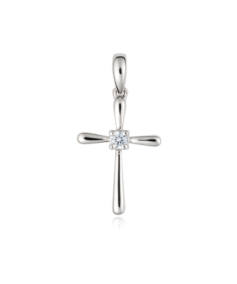 White gold pendant with diamonds "Cross"