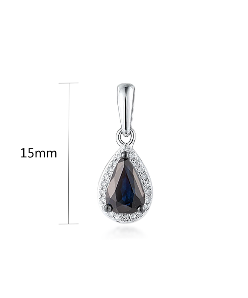 White gold pendant with diamonds and sapphires