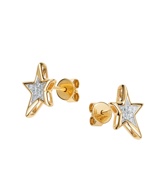 Yellow Gold earrings with diamonds