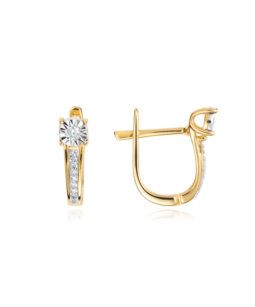 Yellow Gold earrings with diamonds