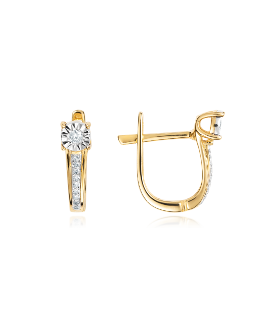 Yellow Gold earrings with diamonds