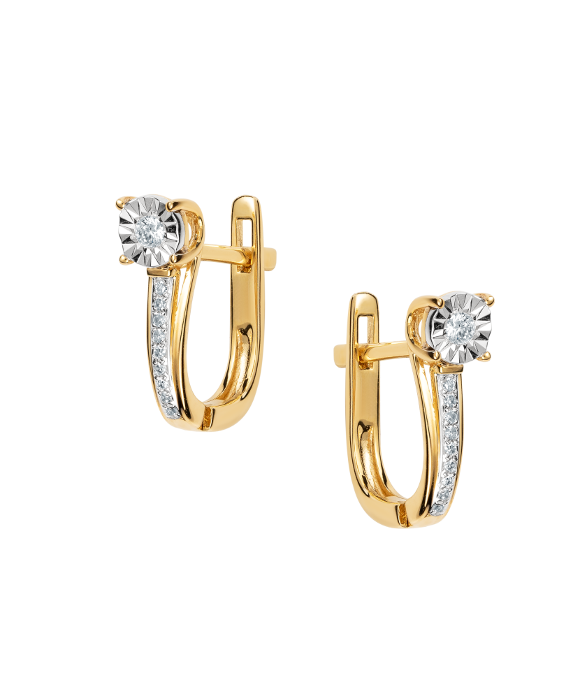 Yellow Gold earrings with diamonds