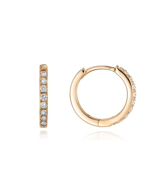 Gold earrings with diamonds